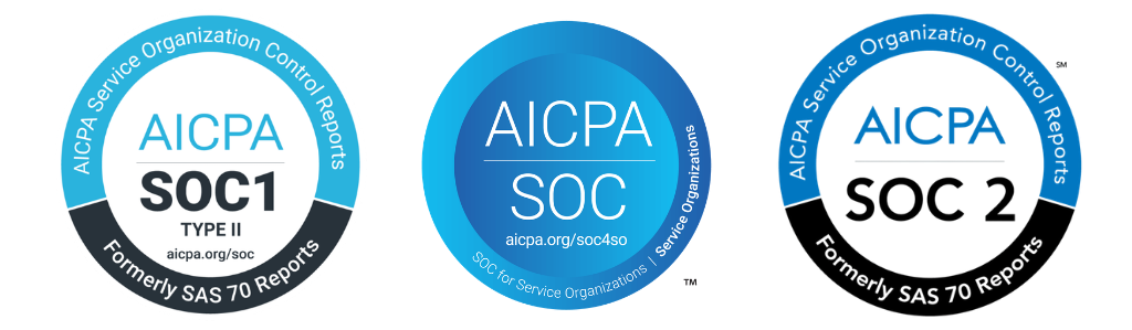 AICPA SOC 1 Type 2 and SOC 2 Type 2 certified